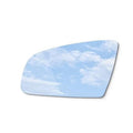 Left-side replacement mirror glass, rounded rectangular with blue sky reflection.