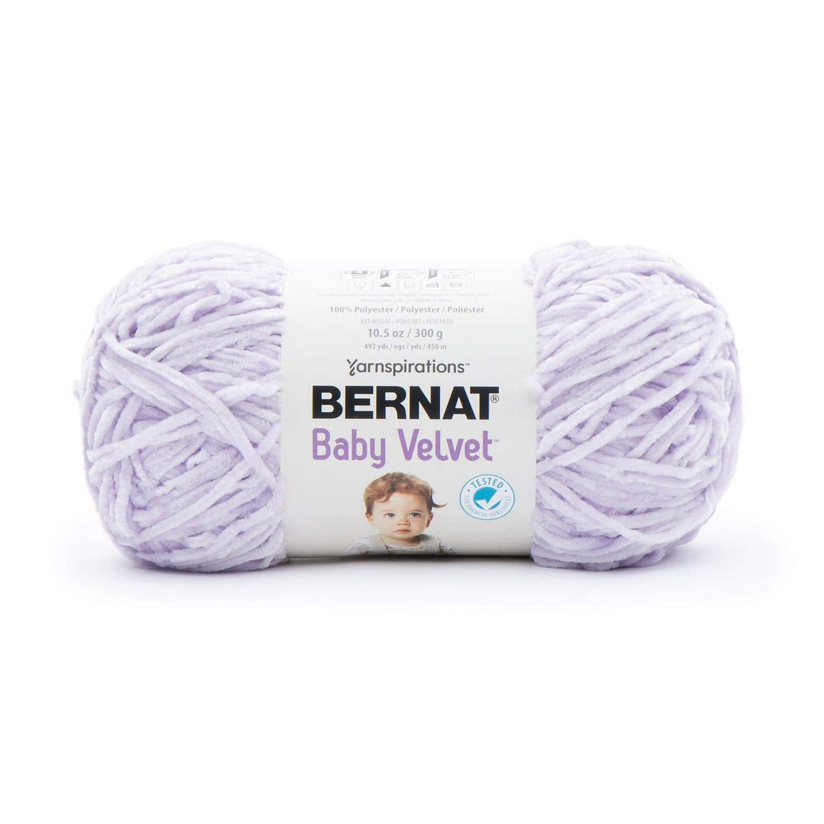 Lilac Baby Velvet yarn skein, soft medium weight yarn in 300 g