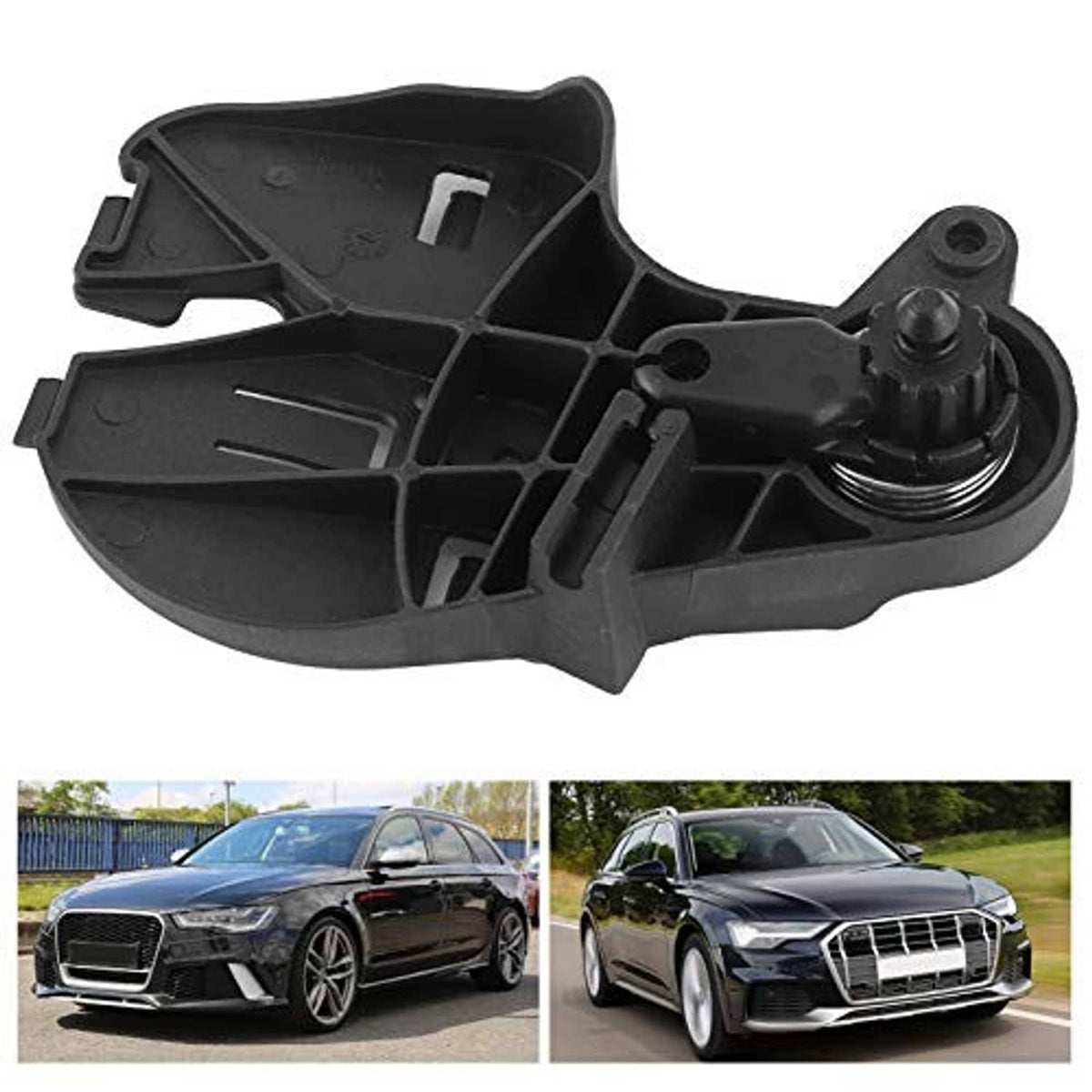 Black hood release pull handle assembly with cross-braced plastic sections