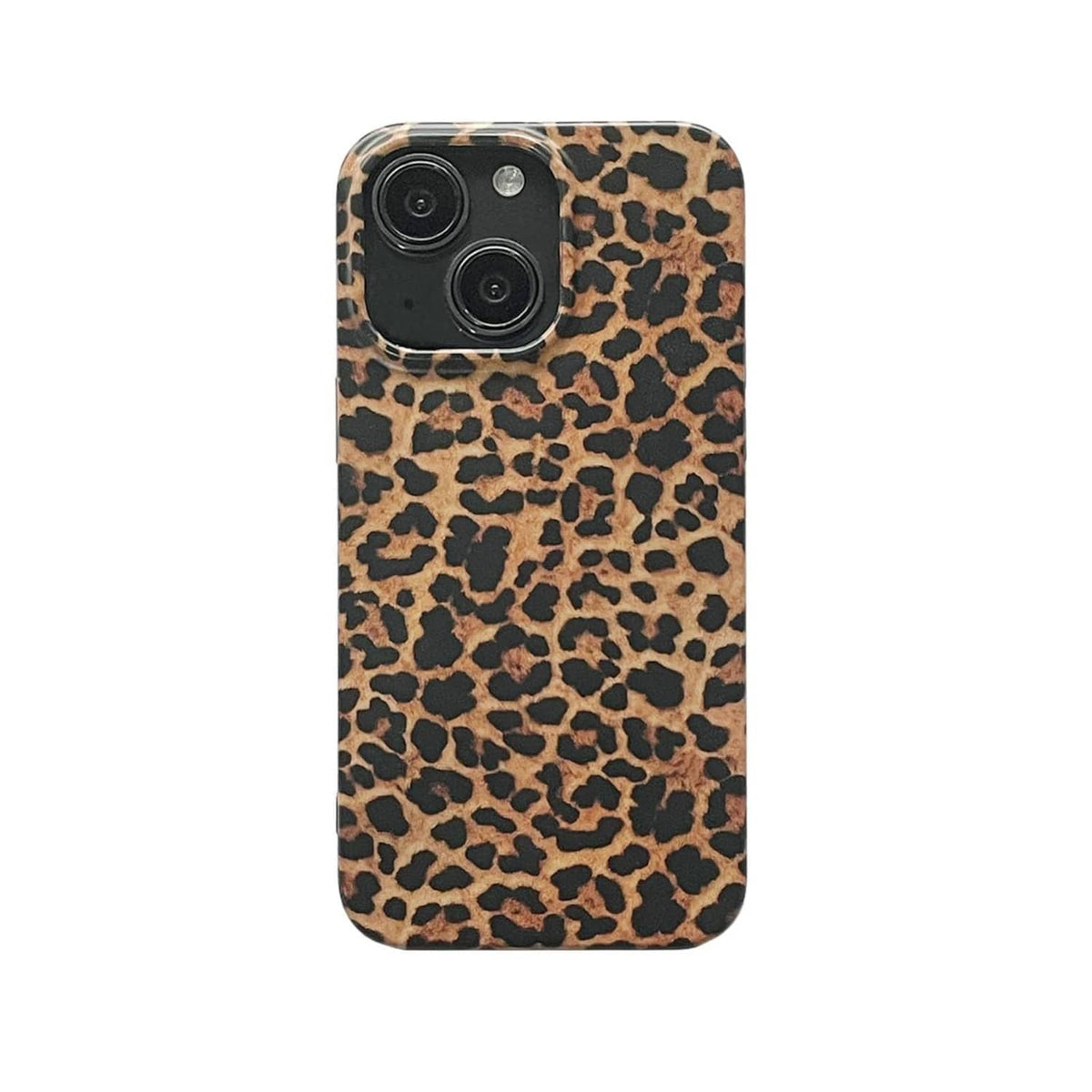 Brown leopard print phone case with raised camera cutouts
