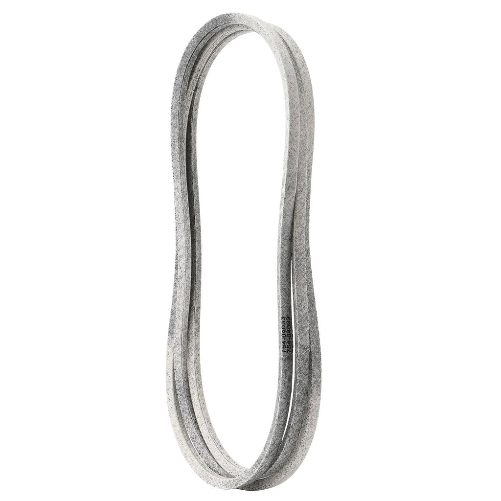 Single gray loop V-belt with smooth inner channel and fabric outer texture