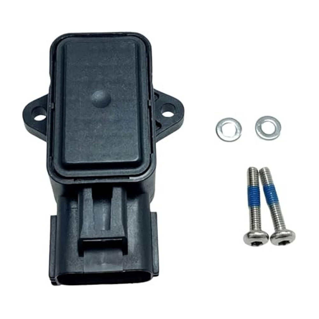 Throttle position sensor with protective cover and mounting screws, black plastic