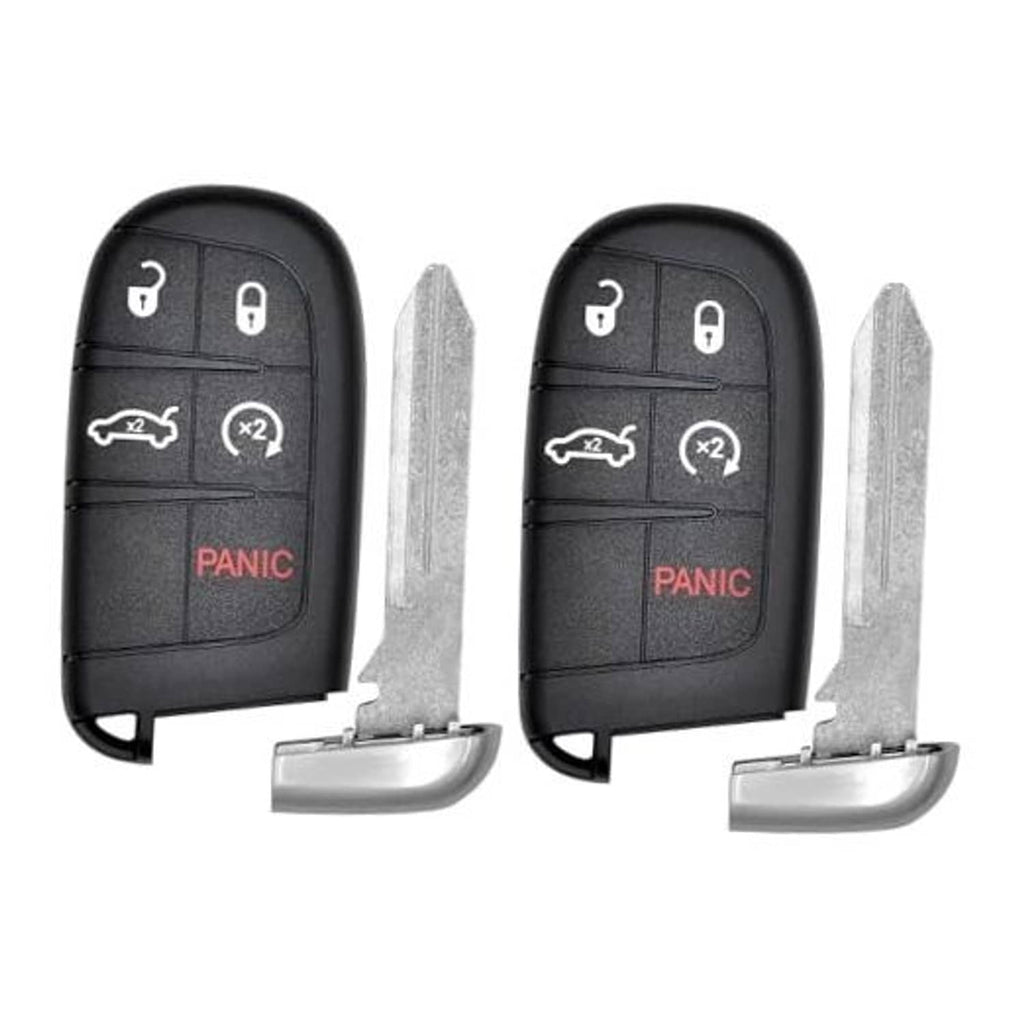 Black key fob replacement with lock/unlock buttons, PANIC button, and metal key blade