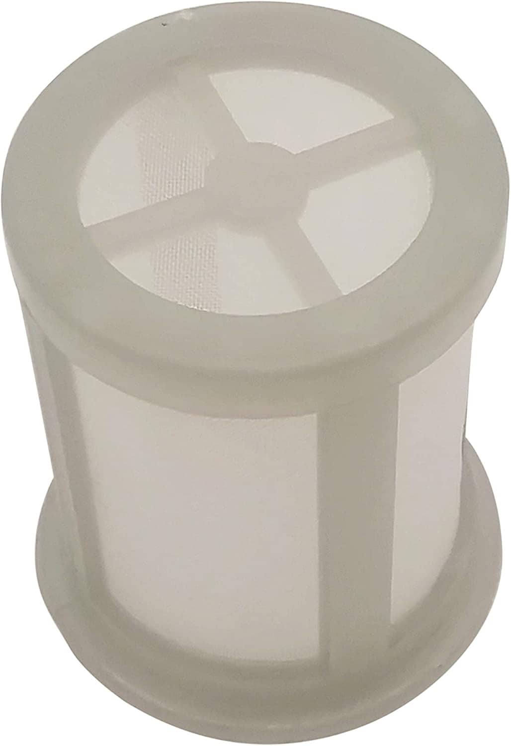 Translucent cylindrical filter screen housing with cross-support mesh insert