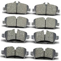 Ceramic brake pads set, multiple grey friction pads with metal backing tabs
