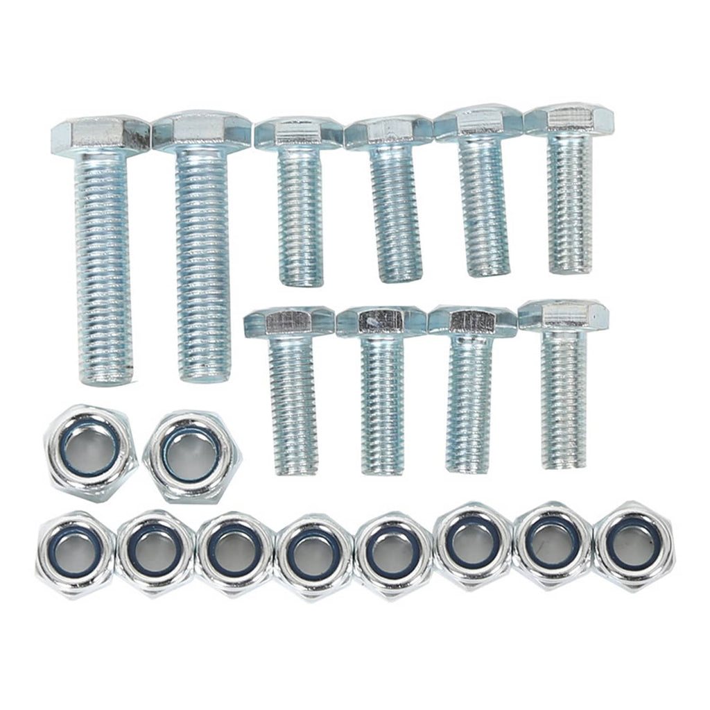 Steel bolts and washers set for lift bracket installation, silver zinc finish