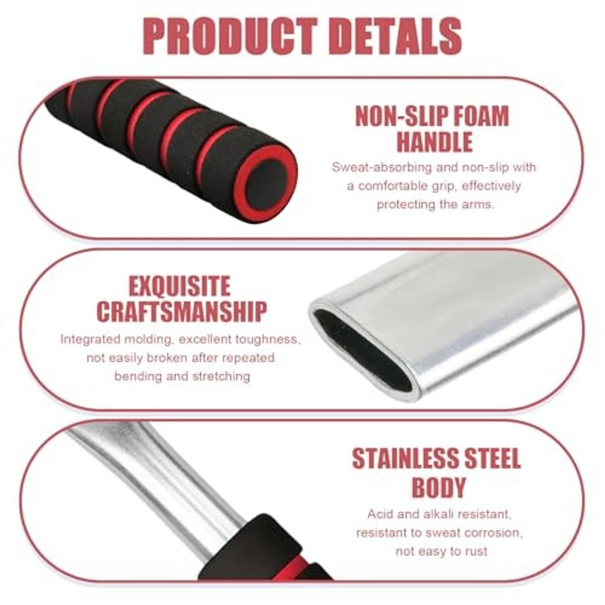 Non-slip foam grip for wheelchair brake extenders: black with red stripes