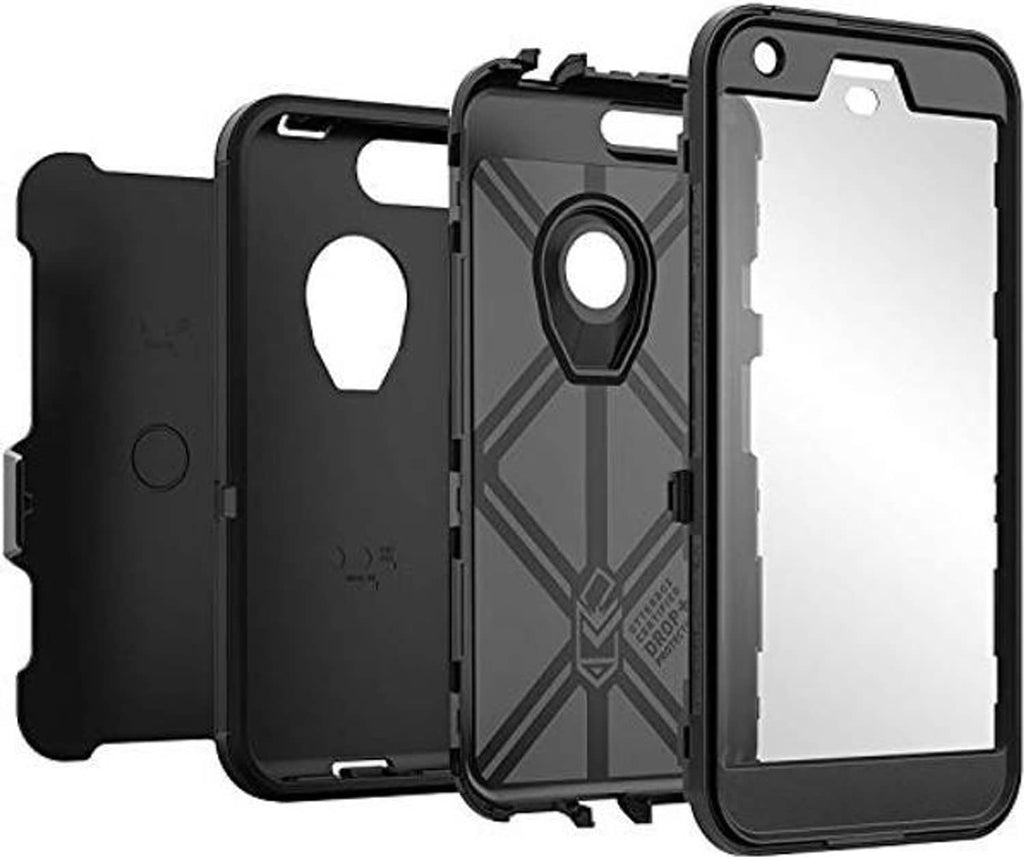 Multi-piece Defender phone case with belt-clip holster for Google Pixel XL