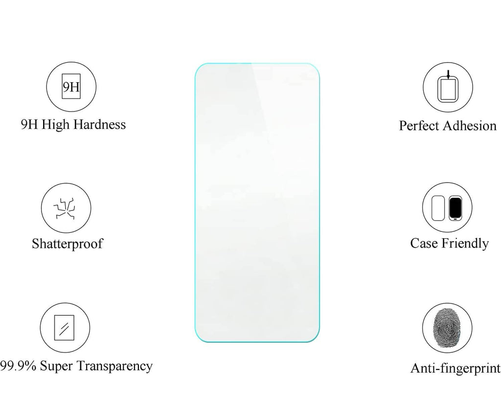 Tempered glass screen protector with rounded edges for phone display