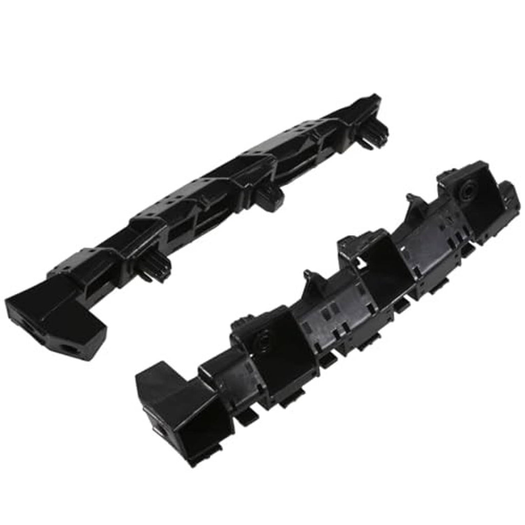 Black front bumper bracket set with mounting clips and tabs