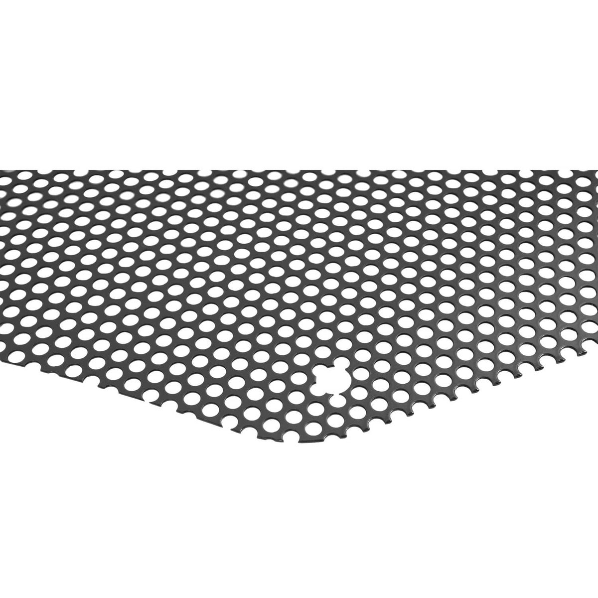 Steel hood side screen mesh with perforated holes along the edge