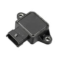 Throttle position sensor with electrical connector, black plastic housing, metal mounting holes