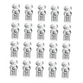 Set of chrome throttle brake cable ends with stop clamp collars, universal fit (20 pcs)