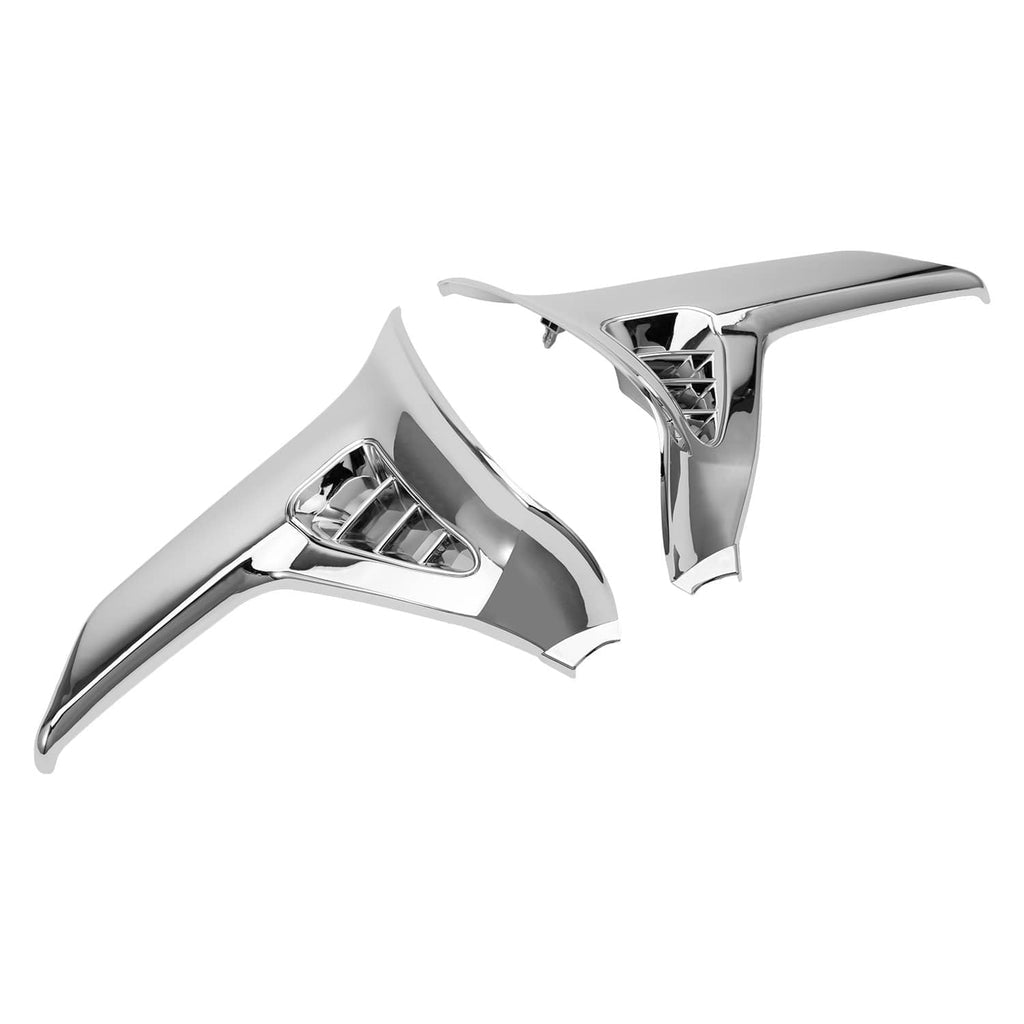 Modified triangle fairing cover set, chrome/silver with vent grille and mounting clips