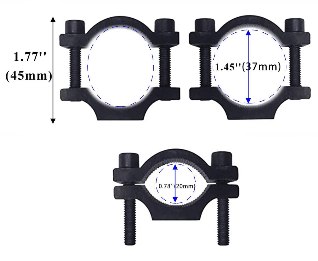 Electric scooter hanger hook with size measurements, black double-arm clamp