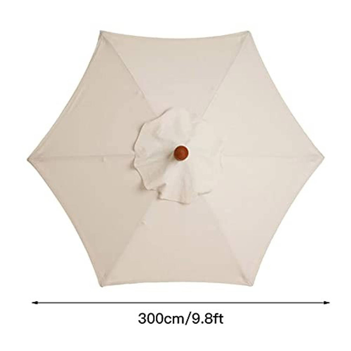 Light cream umbrella canopy replacement with 300cm (9.8ft) size indicator