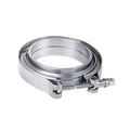 Stainless steel V-band clamp kit with two-piece band and threaded screw clamp