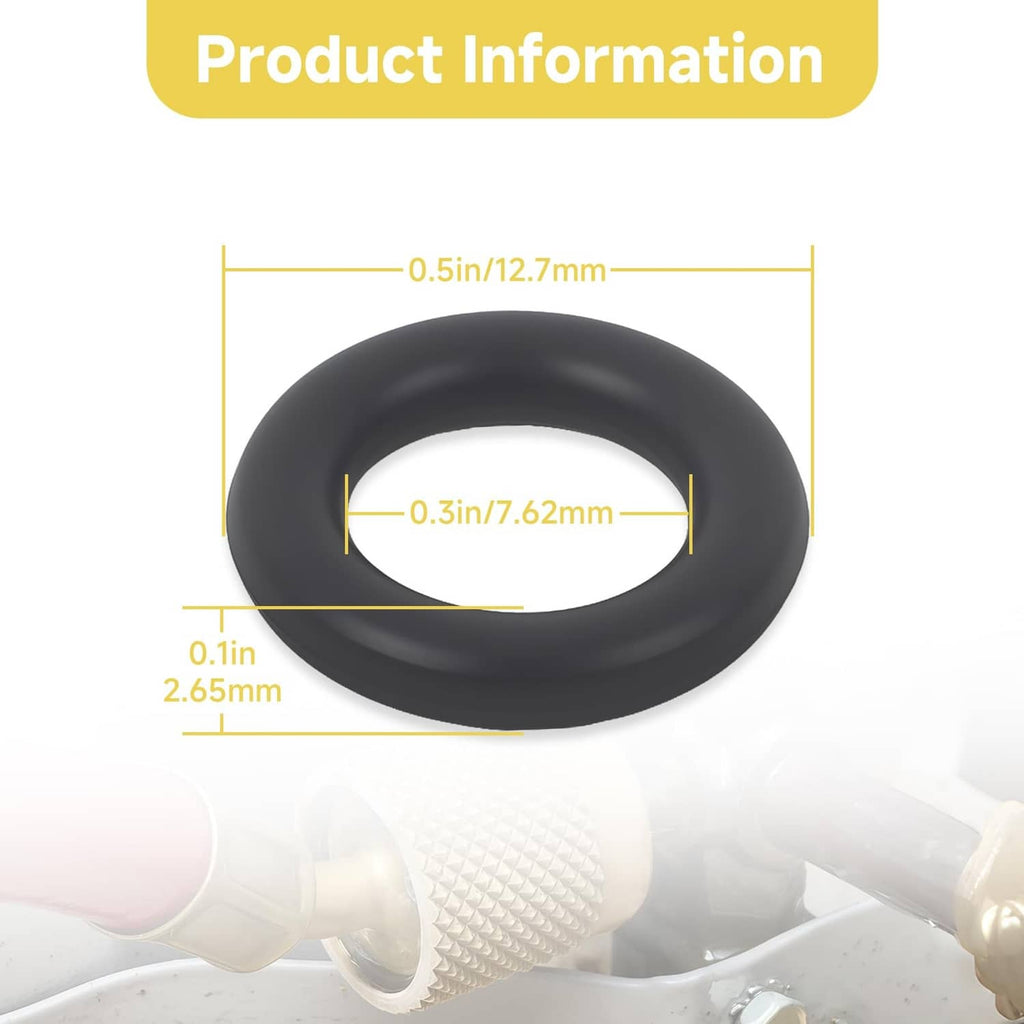 Black rubber O-ring seal with inner bore, close-up