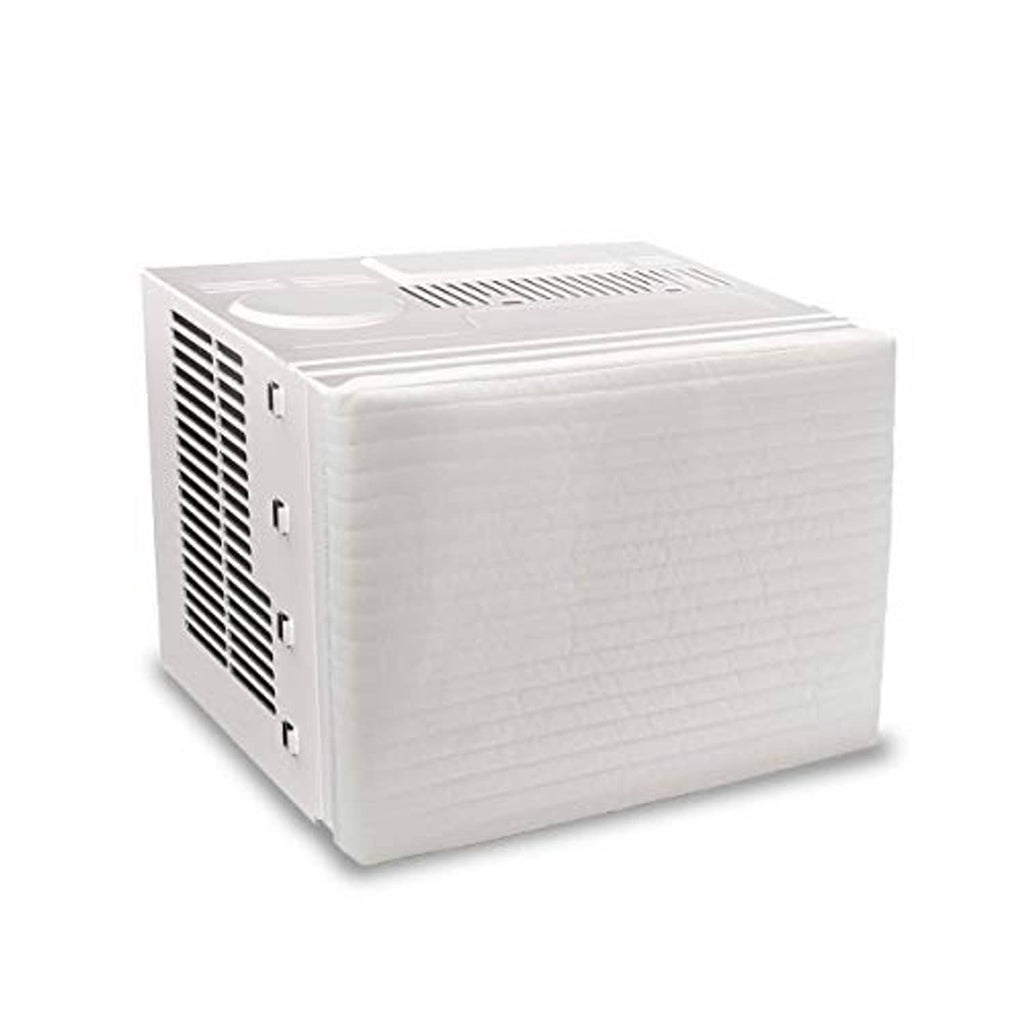Cream AC cover with side openings for controls and ventilation, quilted padded.