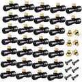 Misting nozzle kit: black tees with brass caps and small connection fittings (bulk set)