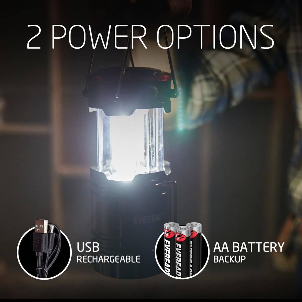USB rechargeable lantern glowing white light with foldable housing and carry handle