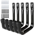 Black heavy-duty garage storage hooks with rubber-wrapped tips and mounting hardware