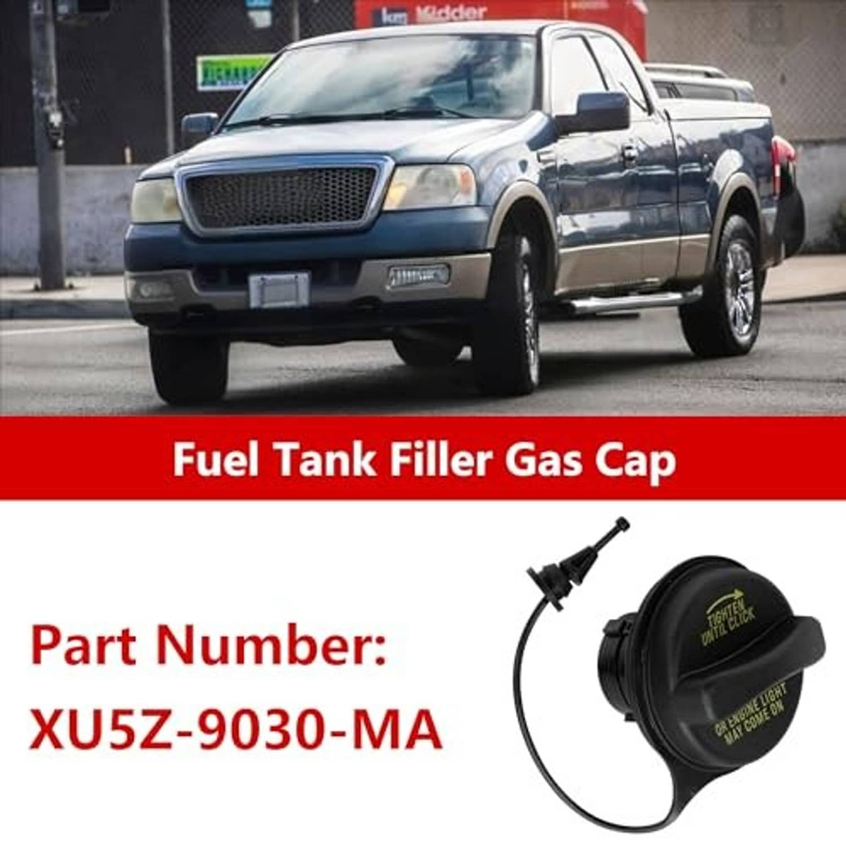 Fuel tank filler gas cap kit with black cap and attached vent hose