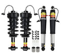 Magnetic front and rear shock strut assembly set with coil springs and mounting hardware