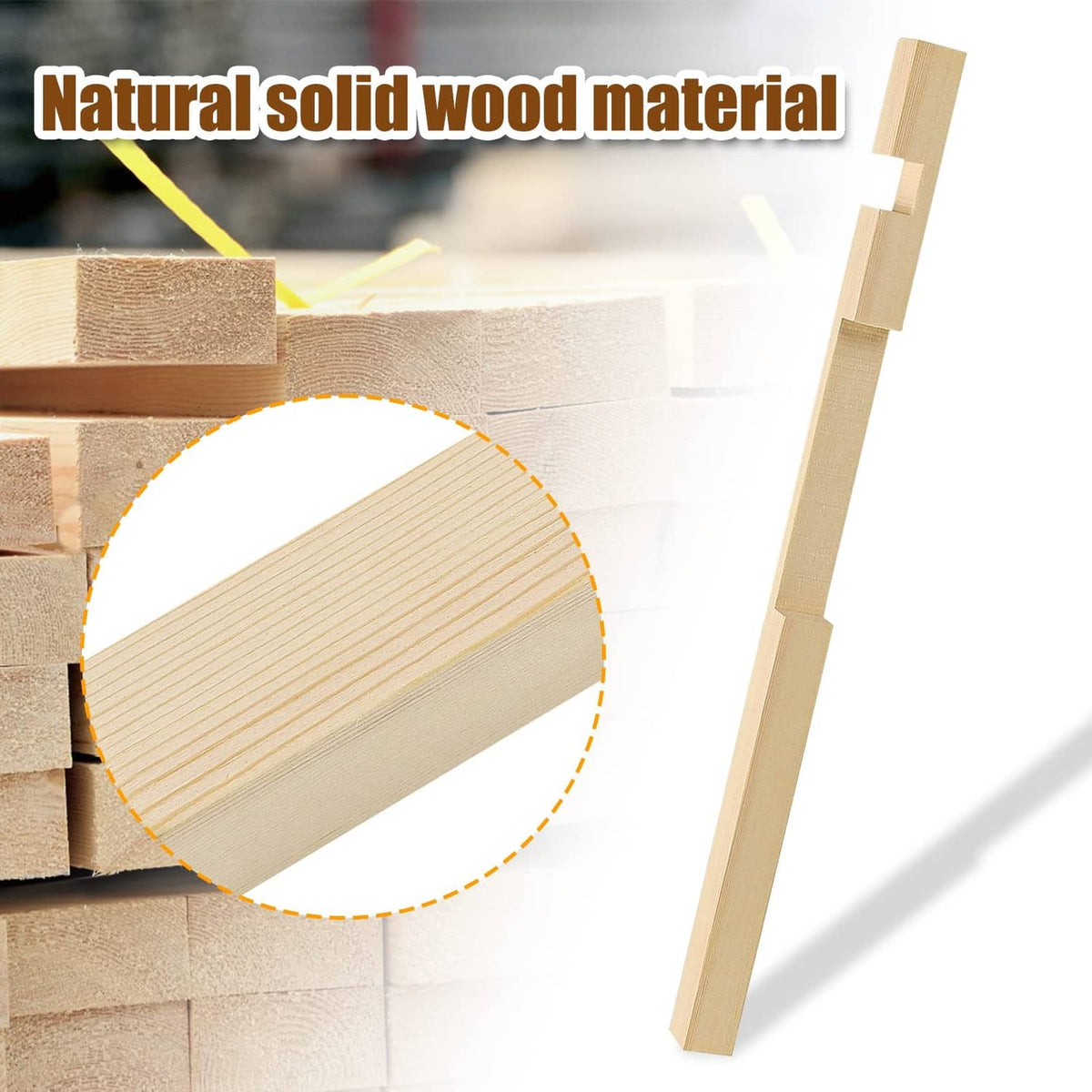 Natural wood beehive entrance reducer strip insert for hive entrance opening