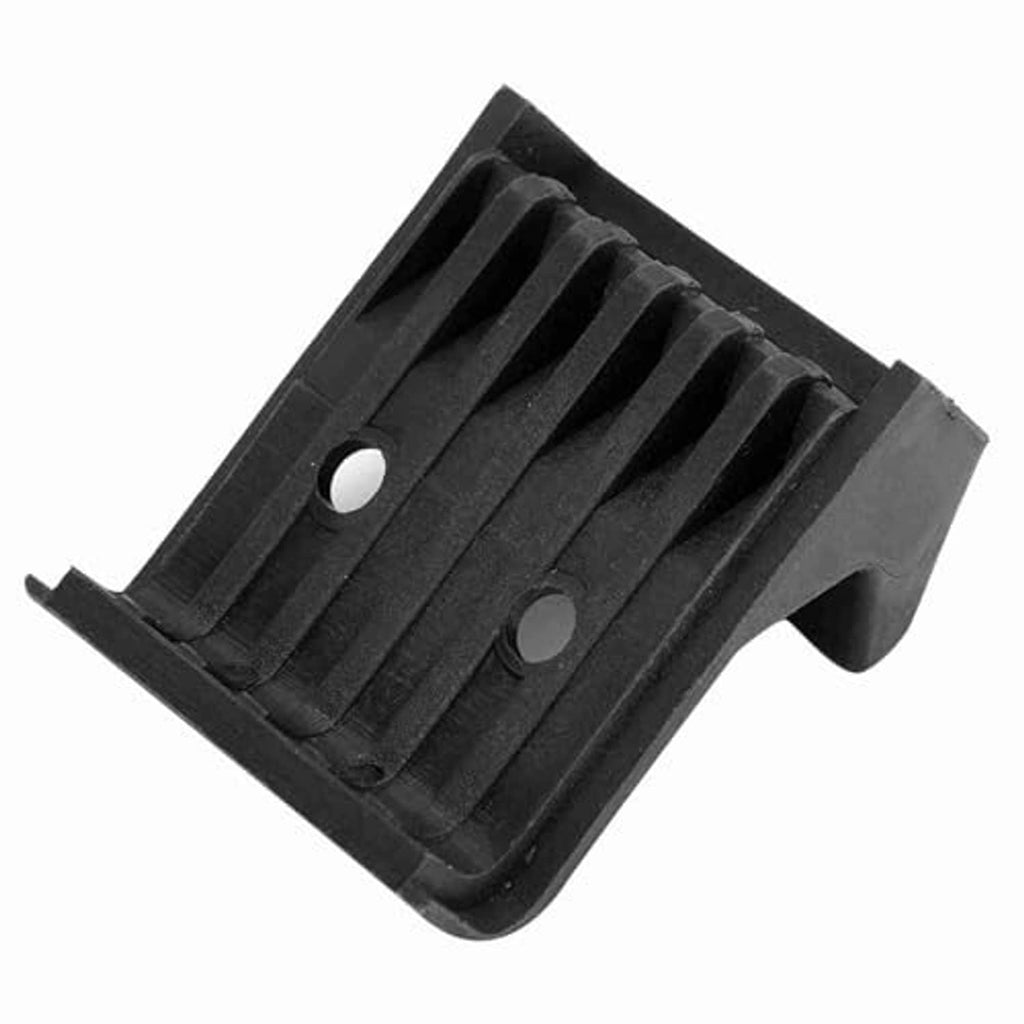 Black tire changer jaw clamp cover with ridged surface, two holes