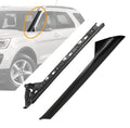 Black left A-pillar windshield molding trim, inner and outer replacement piece set