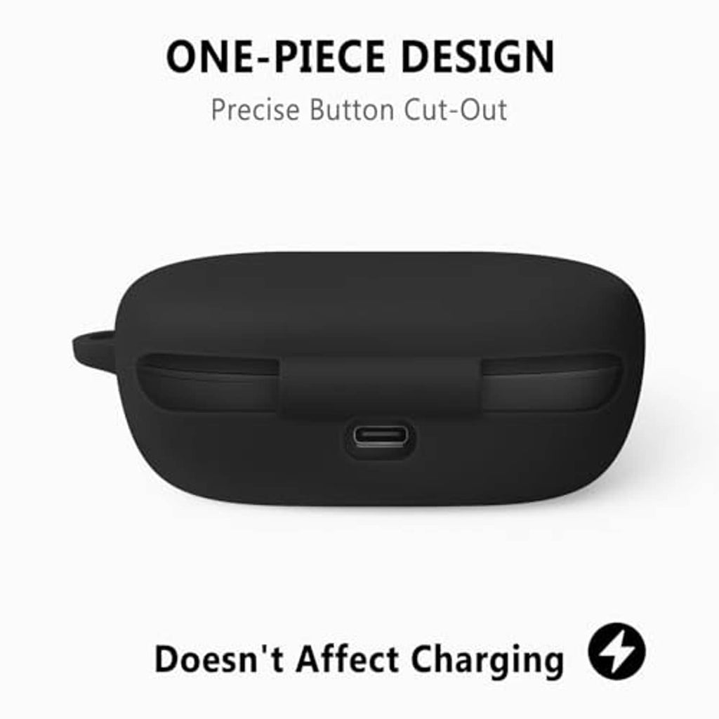 Black one-piece silicone case cover with charging port cut-out