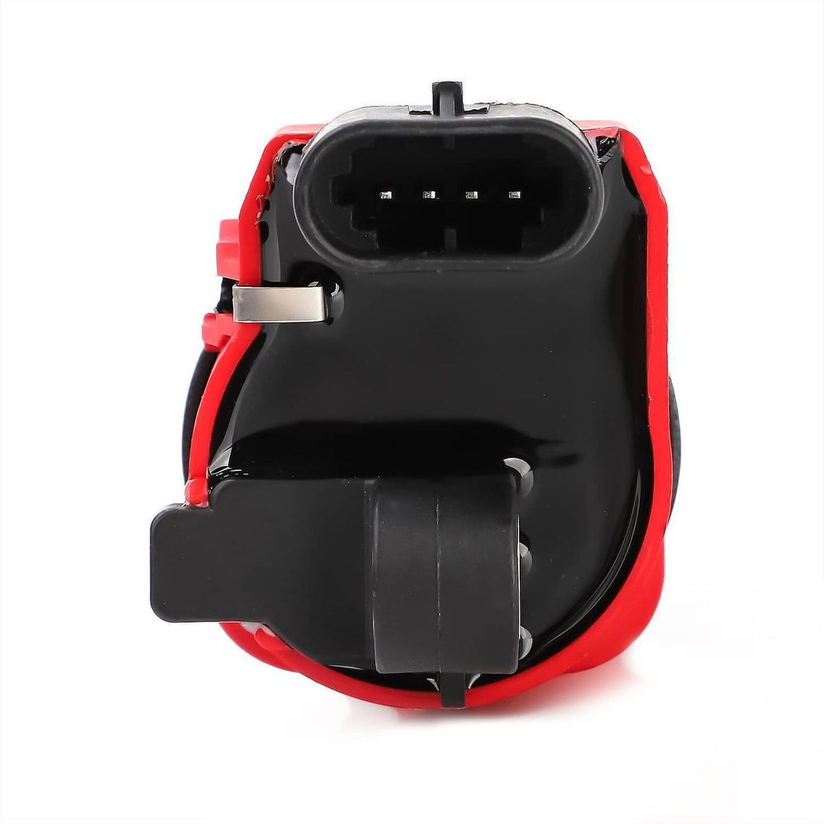 Ignition coil module with black connector and red housing