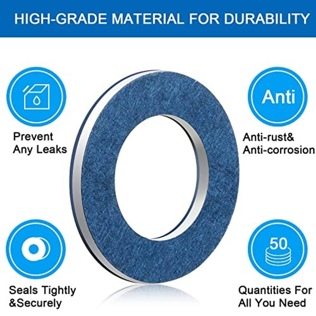 Blue metal crush washer with center hole, flat sealing ring for anti-leak use
