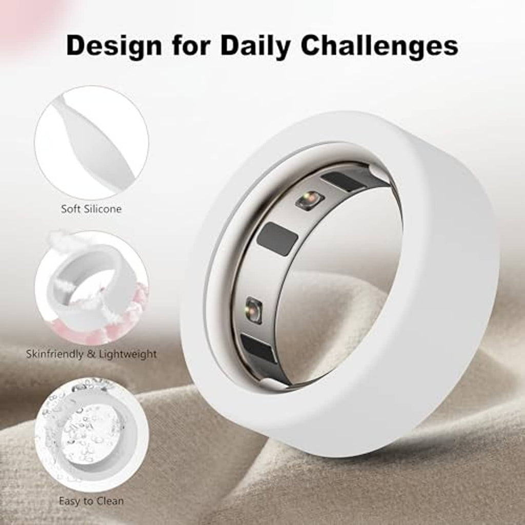 White silicone ring protector case with smooth soft-touch design