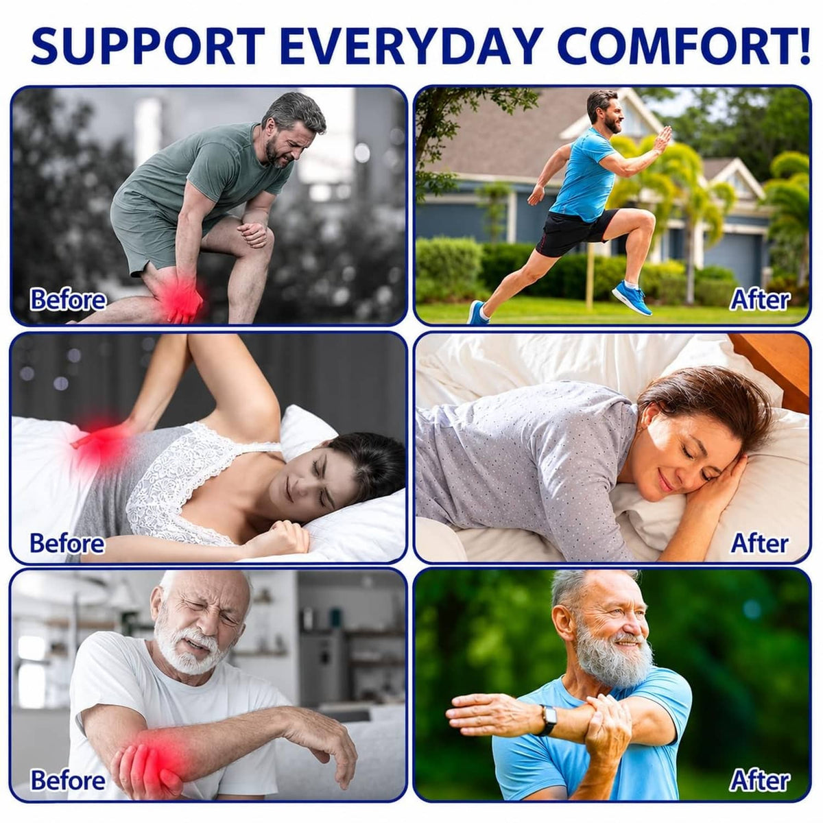 People demonstrating comfort after applying neuropathy cream to sore areas