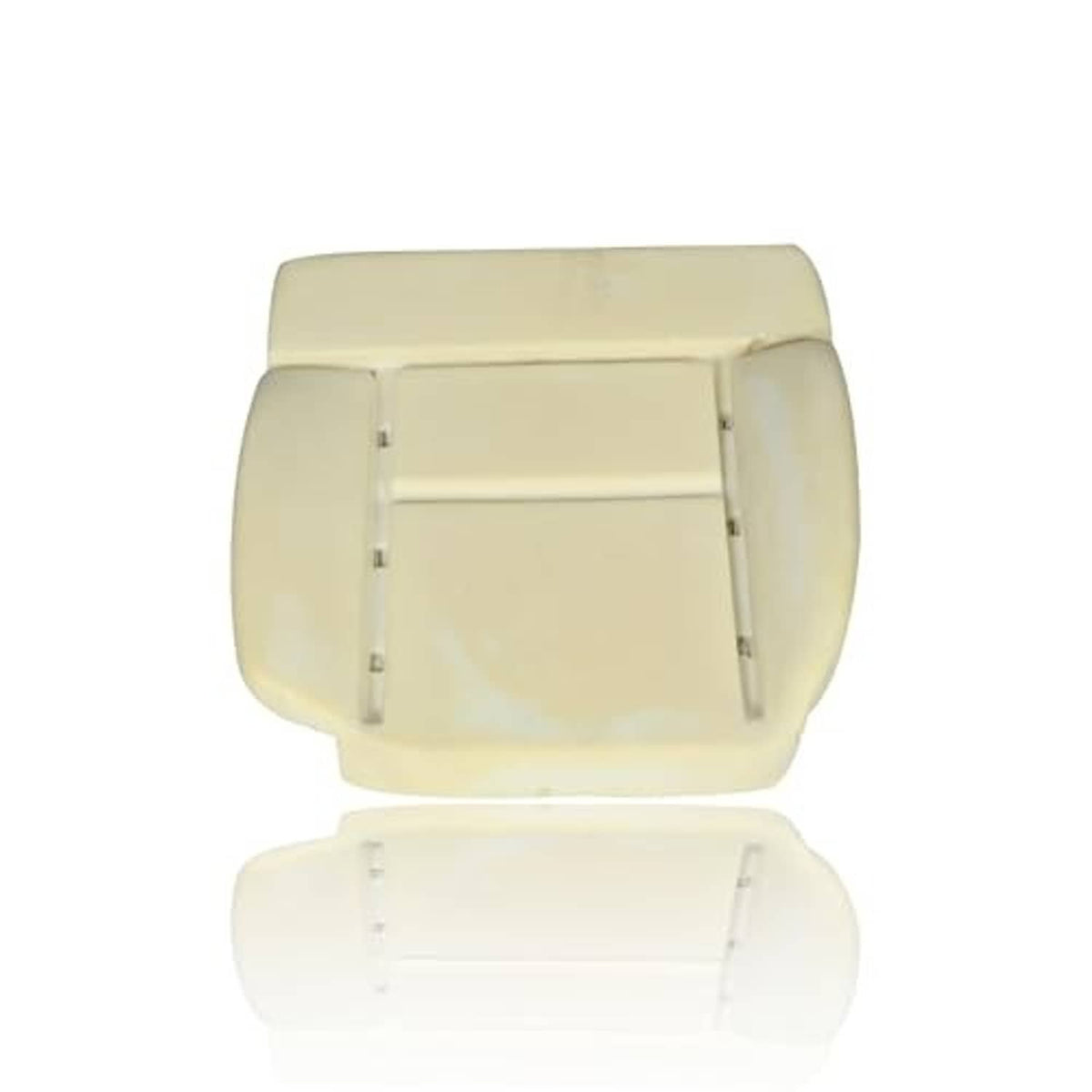 Light beige front driver-side foam seat cushion replacement, showing front face and side