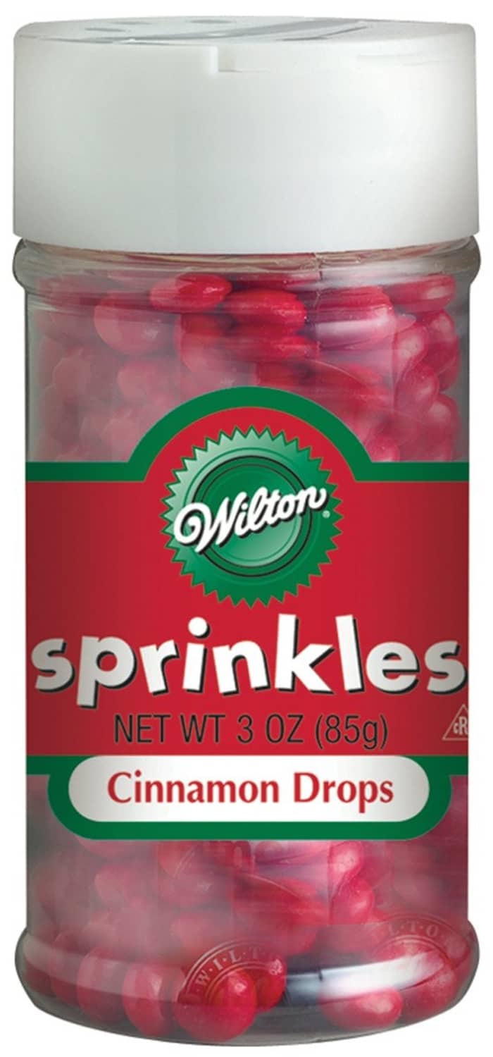 Wilton red cinnamon drop sprinkles jar, 3 oz (85 g)