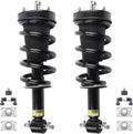 Pair of front shock struts with black coil springs and top mounting hardware