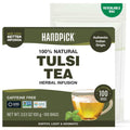 Tulsi tea herbal infusion box and resealable bag, caffeine-free, 100 tea bags