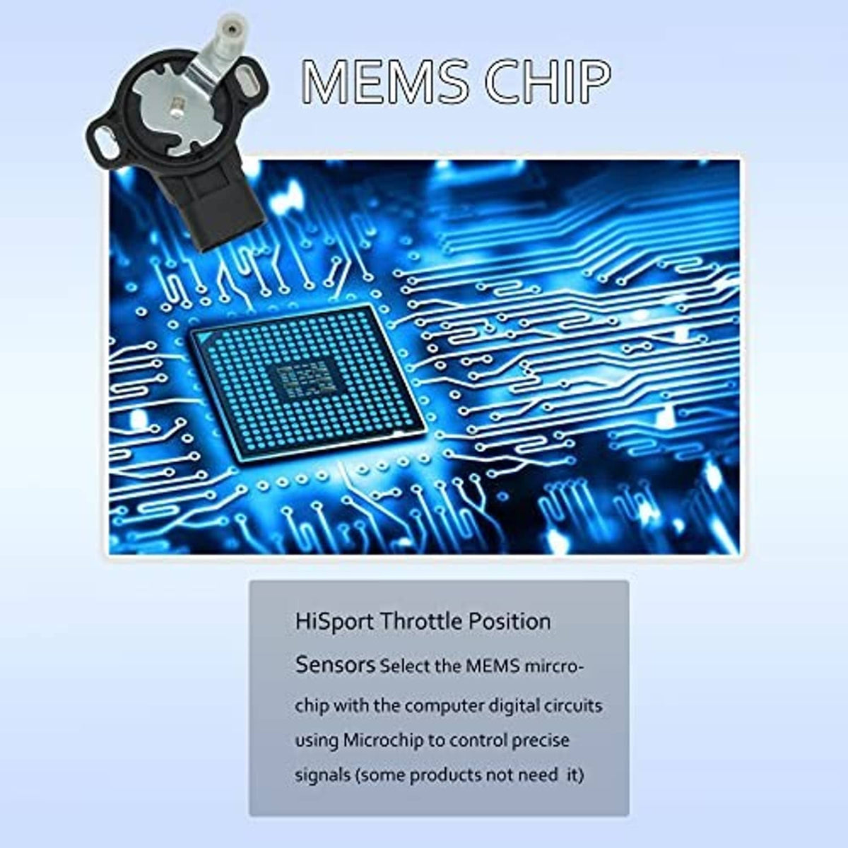 Throttle position sensor with metal mounting arm and 3-pin electrical plug