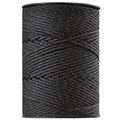 Coiled black electric fence polywire on a spool, twisted strand design