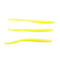 Chartreuse floating trout worm lures with three yellow worm bodies