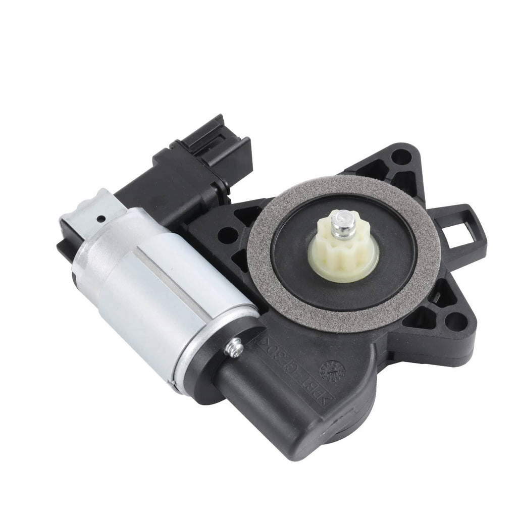 Power window regulator motor with silver cylinder and circular drive gear