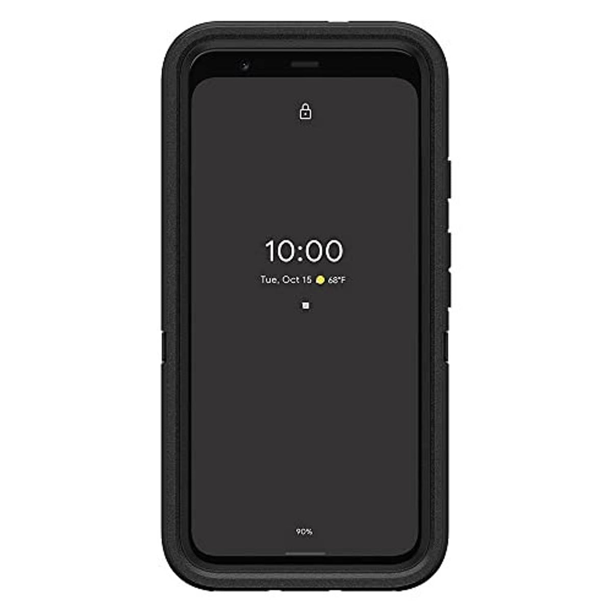 Black rugged phone case front cover with screen protection for Pixel 4