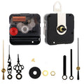 Black sweep silent clock movement with gold shaft, hands, washers, and spacers