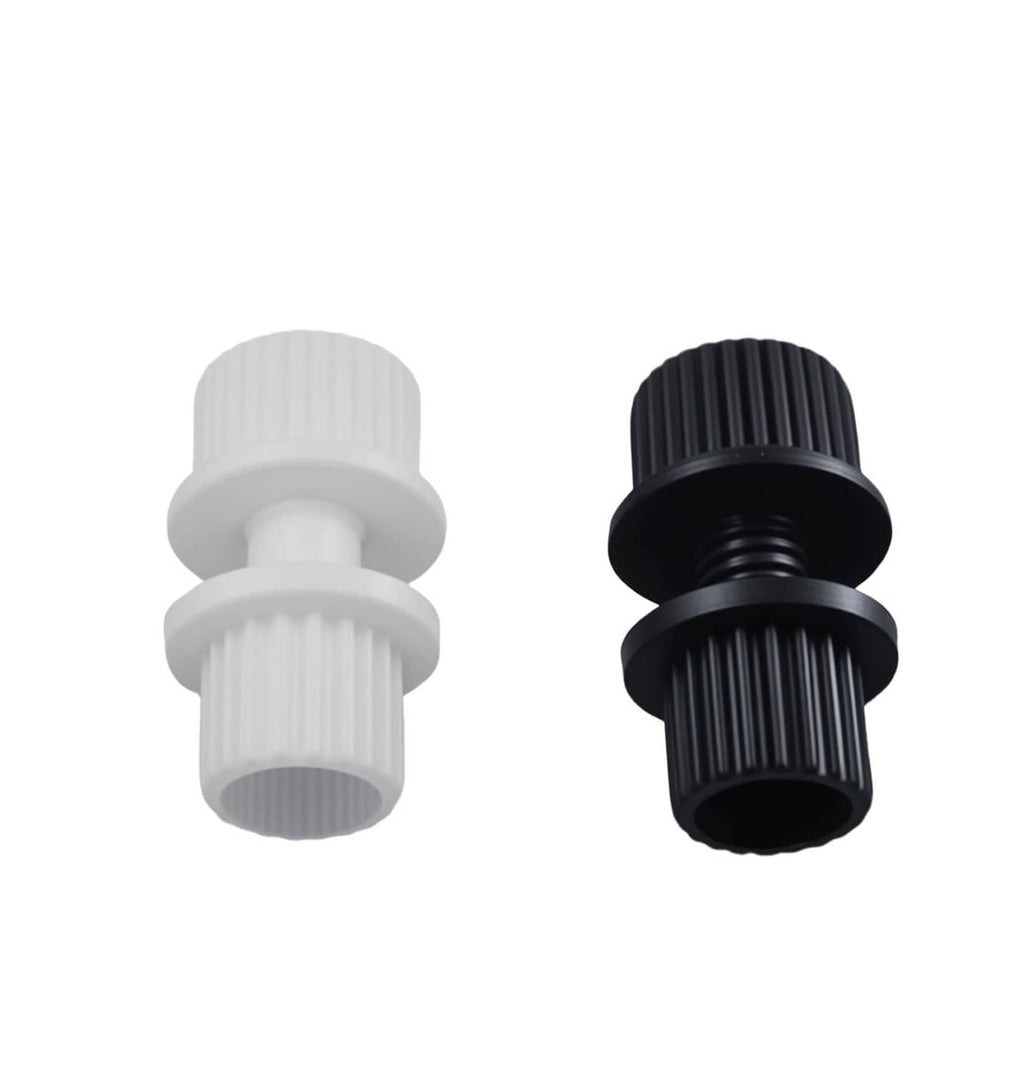 Nylon license plate fastener caps with bolts, white and black pair