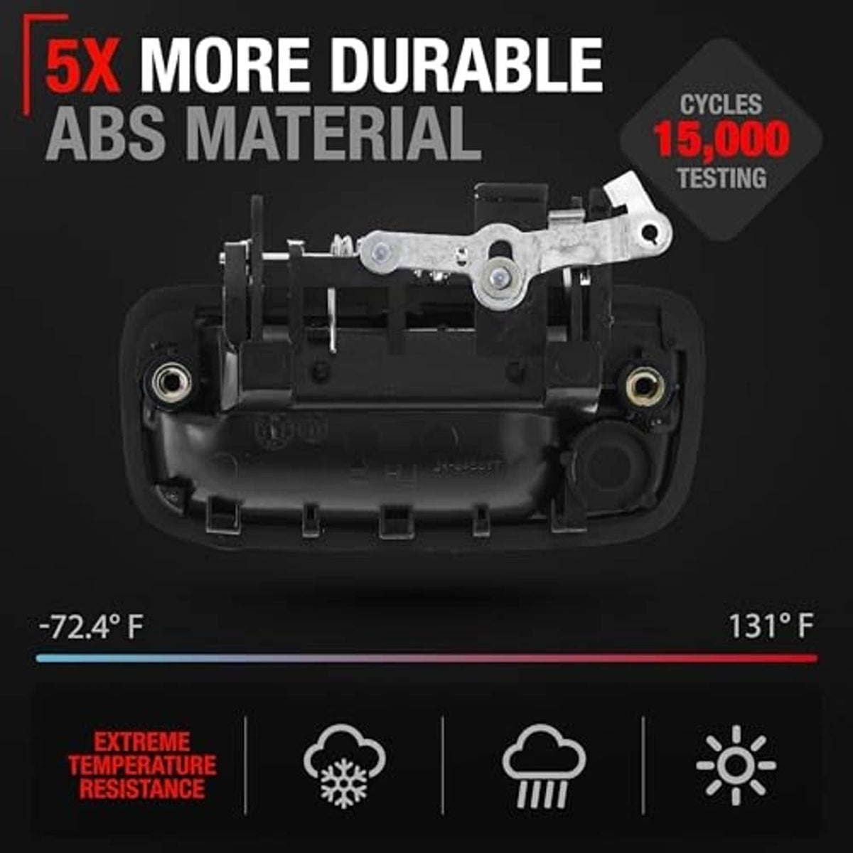 Black exterior door handle internal latch assembly with ABS parts