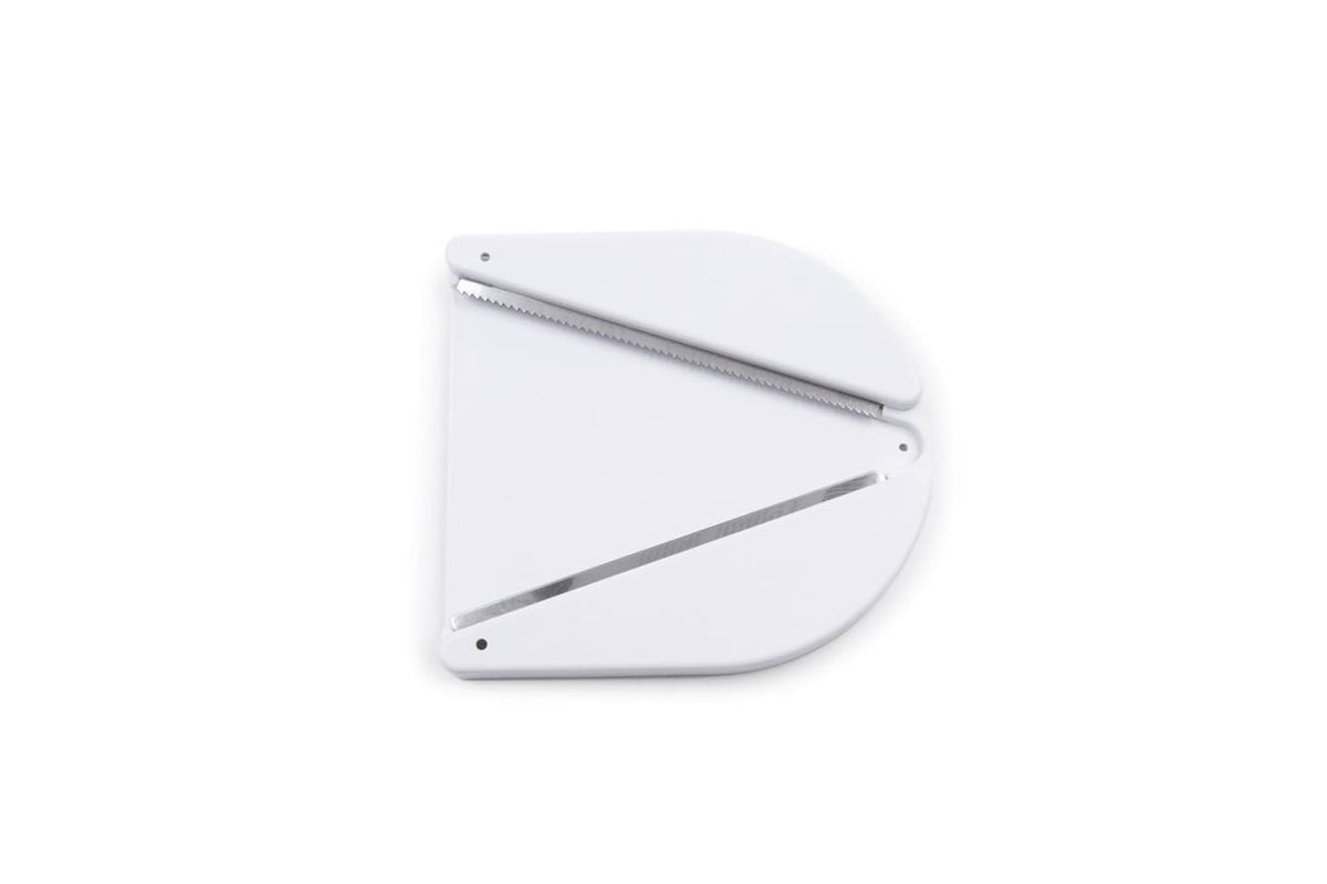 Fox Run under-counter jar opener with serrated metal edge and triangular base