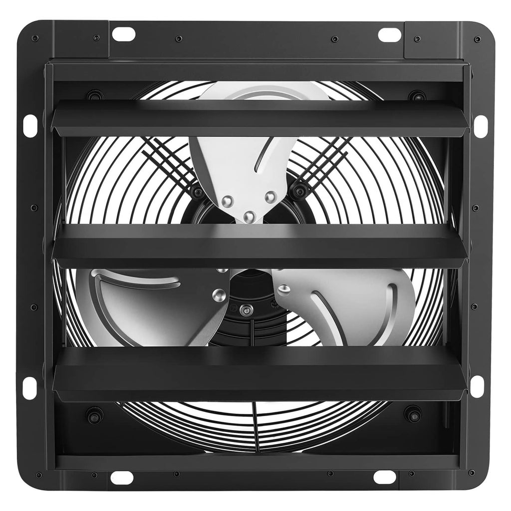 10-inch wall-mount exhaust fan with adjustable shutter louvers and grille